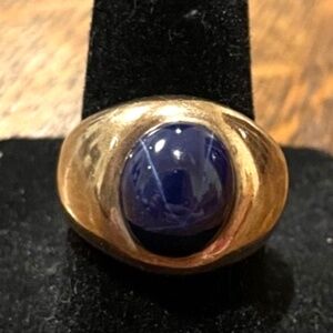 Vintage 14k Gold Star Sapphire Ring 11.7g Size 7.5